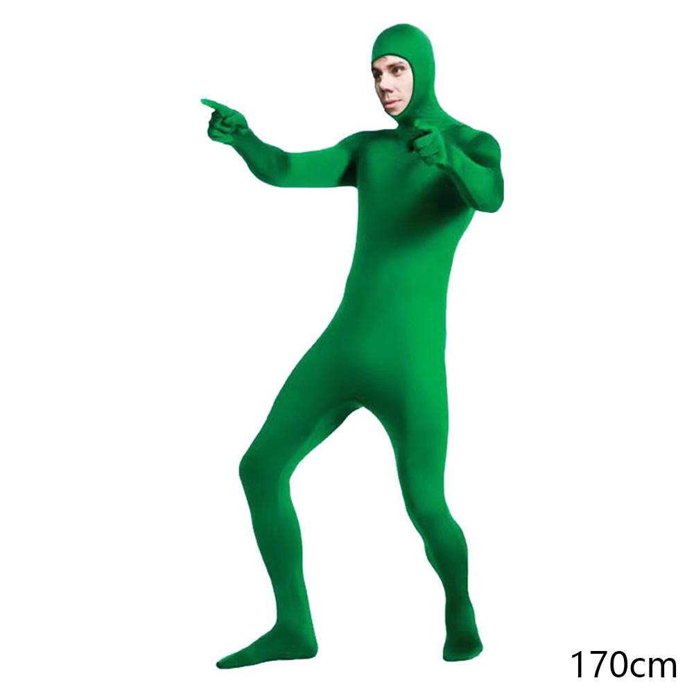 Grøn Skærmdragt Forsvindende Hud Bodysuit Fotografi Baggrund Chroma Key Usynlig Effekt Komfortdragt Foto Video Baggrund