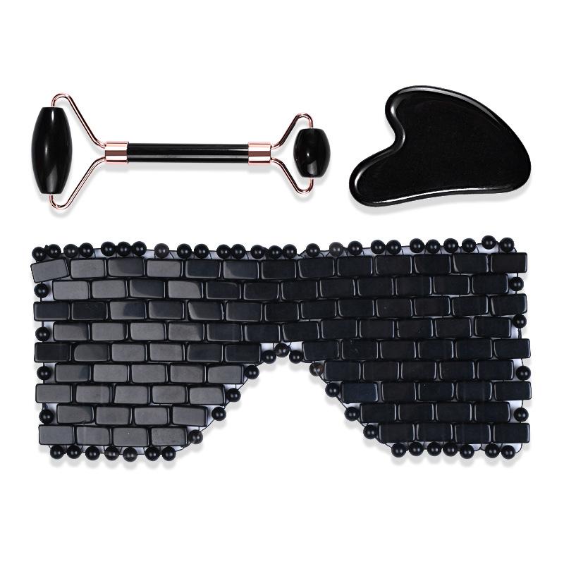 

3pcs Face Jade Massager Natural Jade Eye Mask Roller Gua Sha Set Skin Care Cold Therapy Anti Aging Relaxation Scraping Beauty