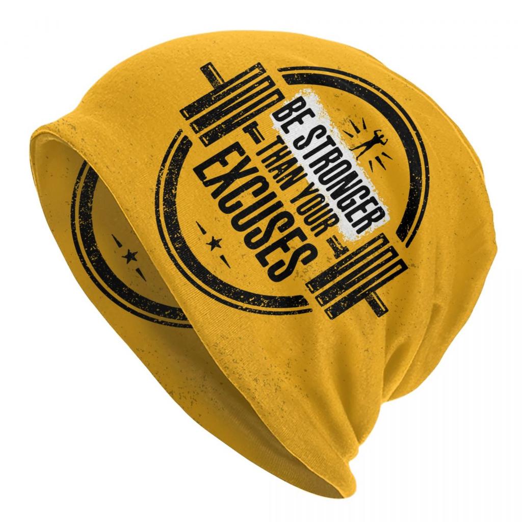 Custom No Pain No Gain Skullies Beanies Caps Unisex Winter Warm Knitted Hat Hip Hop Bodybuilding Fitness Gym Bonnet Hats Cap