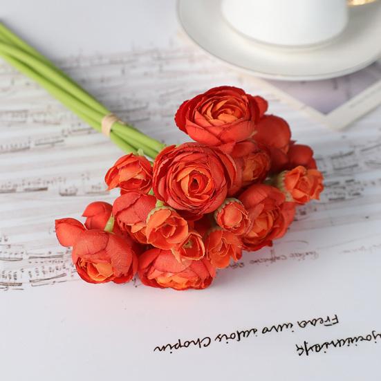 Yousheng Artificial Ranunculus Asiaticus Realistic Fake Silk Flower Home Office Wedding Party DIY Bouquets Faux Flower Centerpieces Decoration