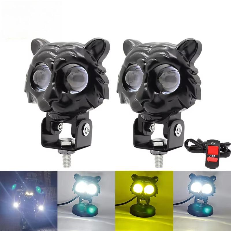 Dual Color Motorcycle LED HeadLight Work Spot Lamp Offroad Car Boat Truck SUV Driving Fog Lamp Headlamp White Yellow 12V 24V