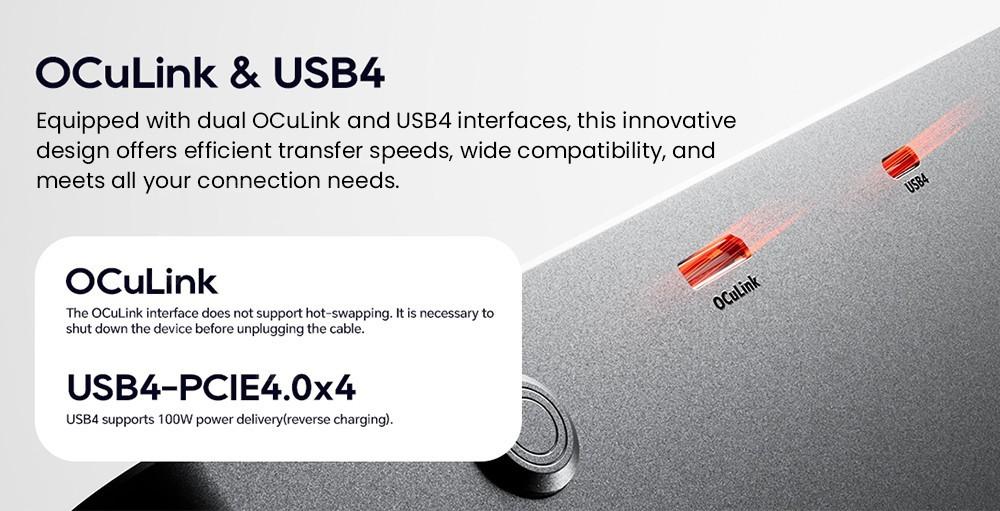 AOOSTAR AG02 OCulink USB4 Graphics Card 3*8Pin Built-in 800W Power Supply Game PCIex16 Extension Open Space for Laptop