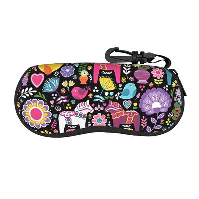 Colorful Running Horses Merch Glasses Case for Girl Boy Lightweight Zipper  Glasses Storage Box Ins Eye Contacts Case