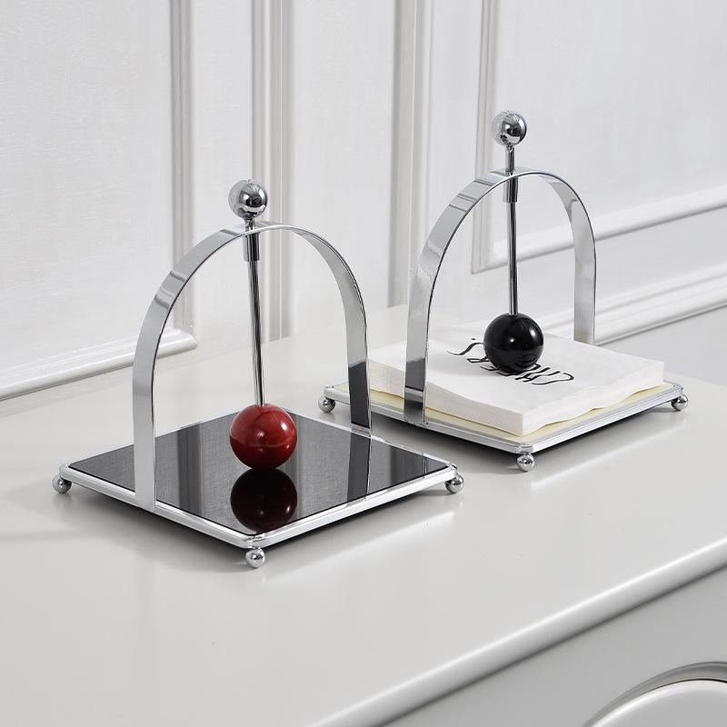 Luxury Mid-Century Silver Tissue Holder for Restaurants & Hotels