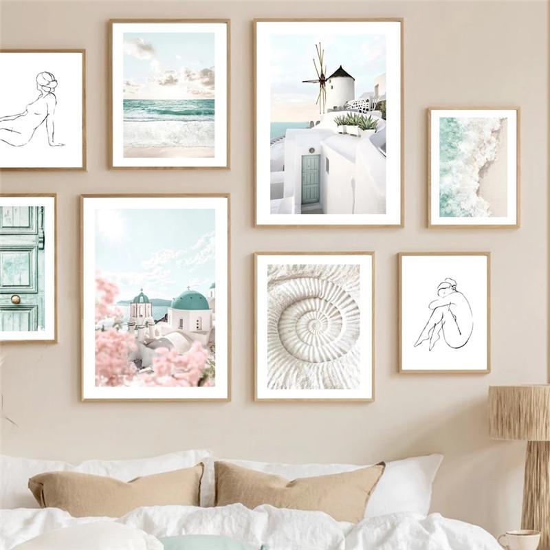 

Landscape Picture Painting Wall Art Floral Stick Figure Poster and Print for Home Living Room Wall Backdrop