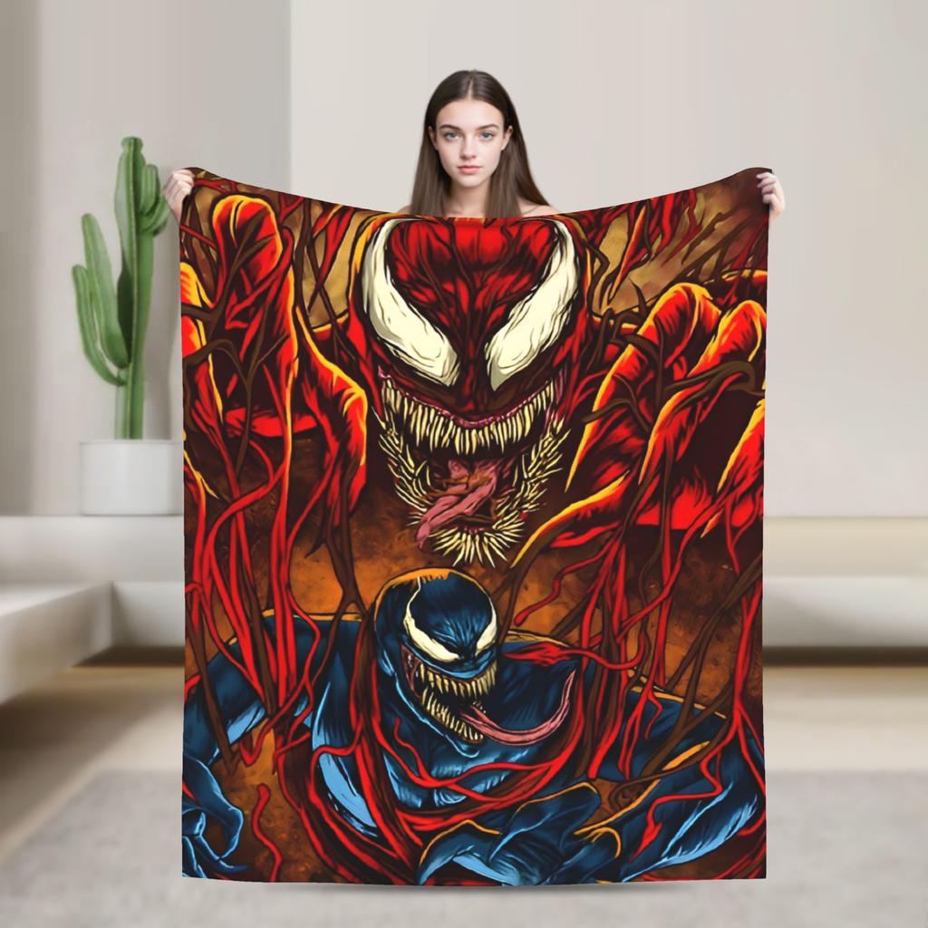 Venom cartoon Blanket Travel Office Flannel Throw Blanket For Couch Chair Sofa Bed Soft Design Quality Bedspread Gift