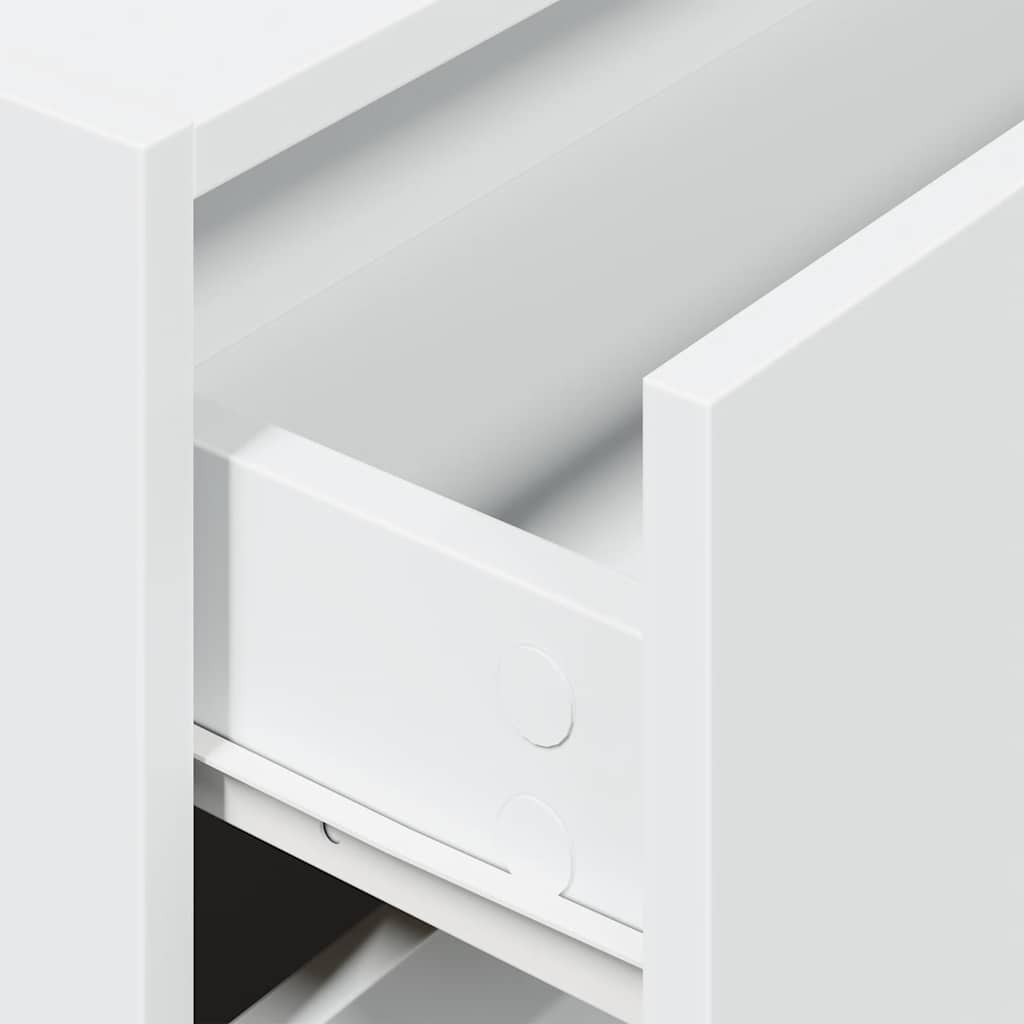 2 Drawer Cabinet White 60 x 31 x 40 cm Engineered Wood