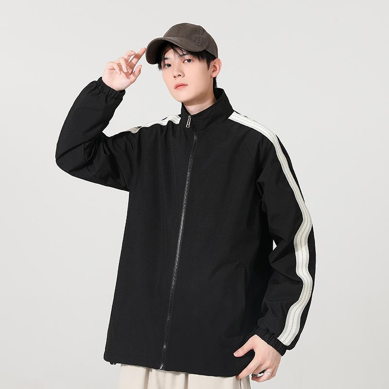 

Новая универсальная куртка Мужская повседневная куртка Весенне-осенняя куртка-стойка Модная парная 3XL чёрный