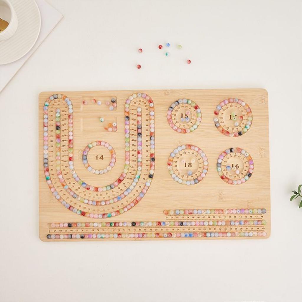 Wooden Bead Board with Ruler for DIY Bracelet Jewelry Making
