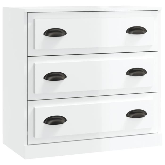 VidaXL Buffets 2 pcs blanc brillant bois d'ingénierie 3185241