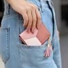 Color Block Damen Geldbörse Schlanker Kartenhalter Geldbörse Bifold Mini Geldbörse mit Ausweisfenster Reißverschluss Münzfach für Reisen Arbeit Tägliche Nutzung