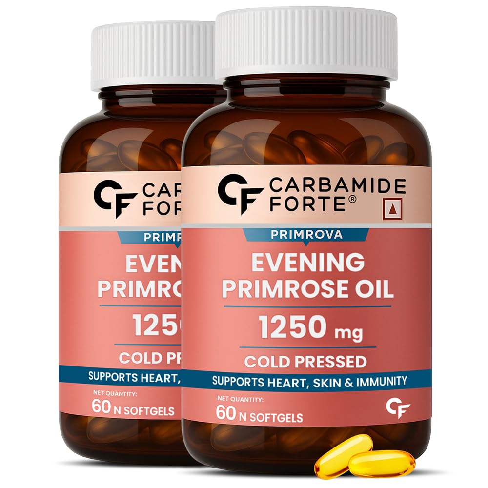 

Carbamide Forte Evening Primrose Oil Capsules 1250mg 60 Capsules (Pack of 2)Cold Pressed 10% GLA Hair Skin Support
