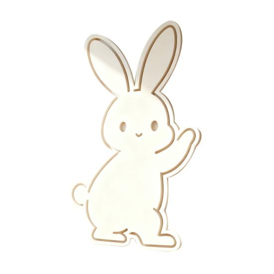 Cute Bunny Wall Decal Easter Wall Sticker Wooden Rabbit Animal Wall Art Decor
