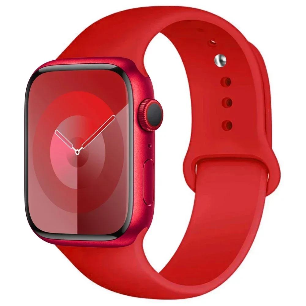 Silicone Sport Band For Apple Watch Strap49mm 44mm 45mm 40mm 41mm 42mm 38mm Bracelet Iwatch Series9 8 7 6 5 4 3SE Ultra 2 Correa