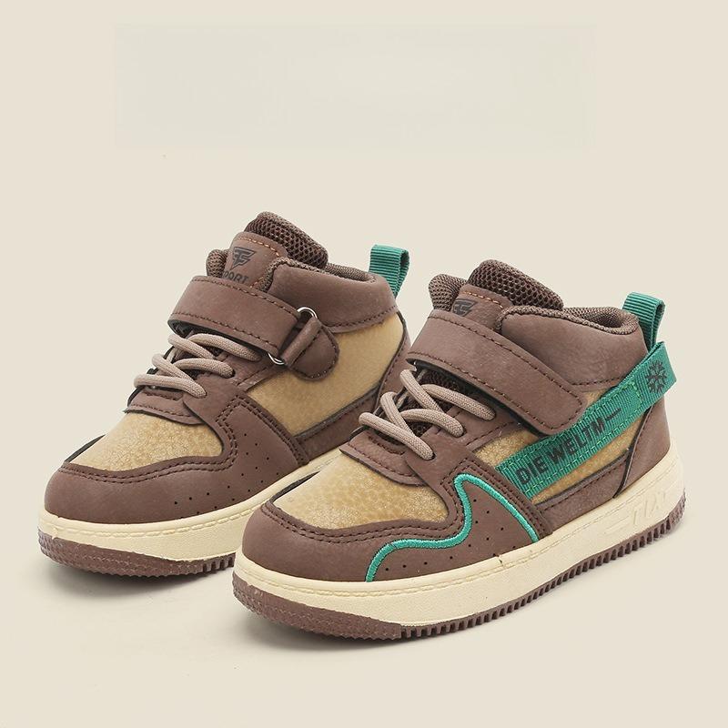 

Children s Sports Shoes - New Spring/Autumn Arrival, Casual High-Top Sneakers for Boys and Girls, Soft-Soled Canvas Shoes 32 темно-коричневого кольору