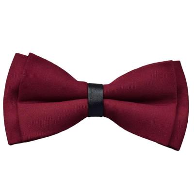 [White Fang] Bow Tie, Polyester, Solid Color, Formal, Wedding, Business, Student, Stylish, Men's NC124 (Wine)