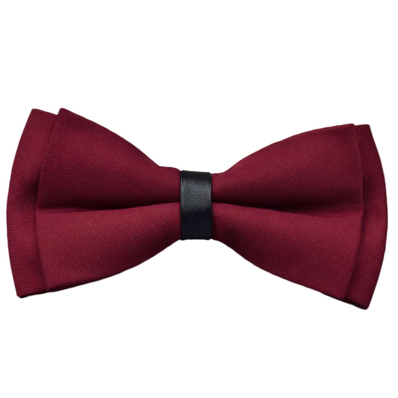 [White Fang] Bow Tie, Polyester, Solid Color, Formal, Wedding, Business, Student, Stylish, Men s NC124 (Wine)