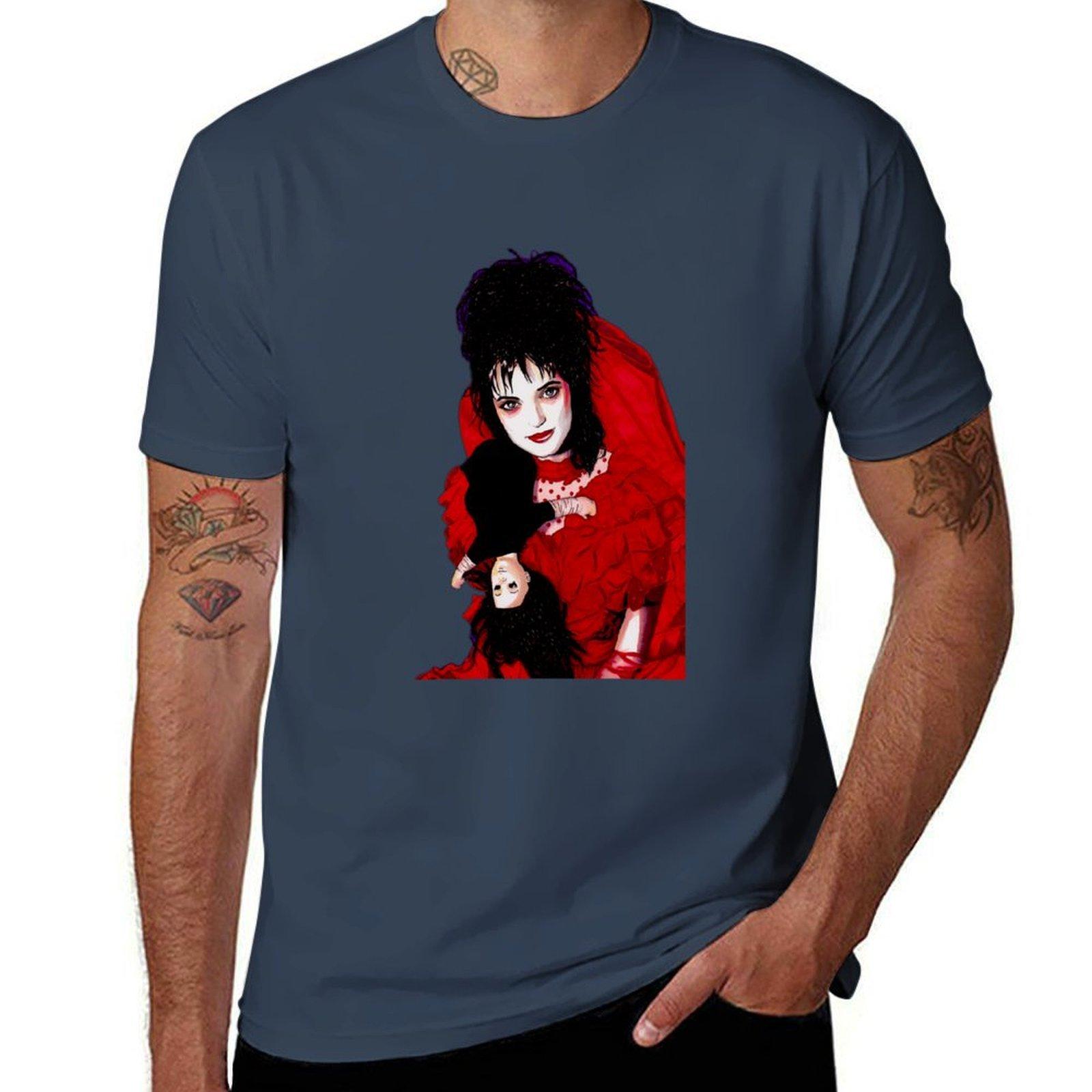Lydia Deetz black TShirt Big and Tall Basic Tee Shirt S