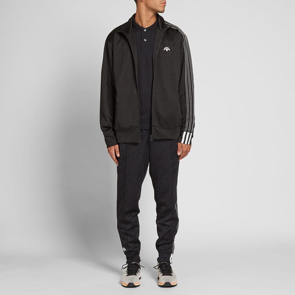 Adidas Originals X Alexander Wang Collaboration Three Stripes Letter Print Vintage Sports Stand Collar Zip Jacket Unisex Jacket Black CV5259
