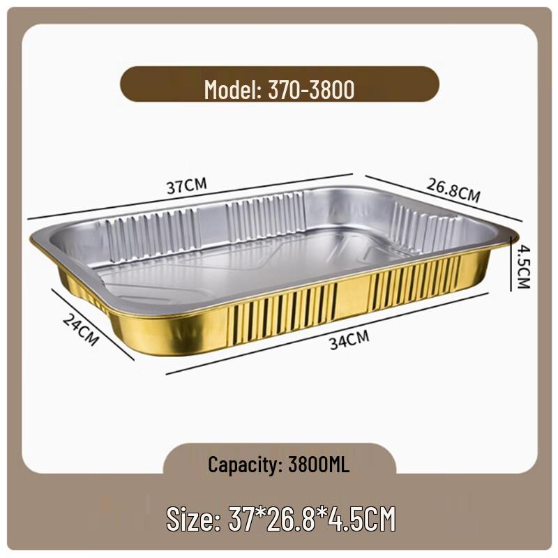 Saintbilai Disposable Golden Square Aluminum Foil Food Containers