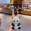 Sanxingdui Cartoon Panda Leather Keychain - Women's Bag Pendant