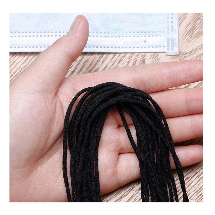 5mm White Elastic Band Custom Length Polyester Macrame Cord Black Nylon Braid Knitting Ear Tie Rope for Garments Shoes