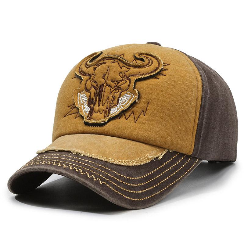 Hat Men's Color Matching Retro Baseball Cap Washed Nostalgic Style Cap Spring and Autumn Casual Sun Hat Women