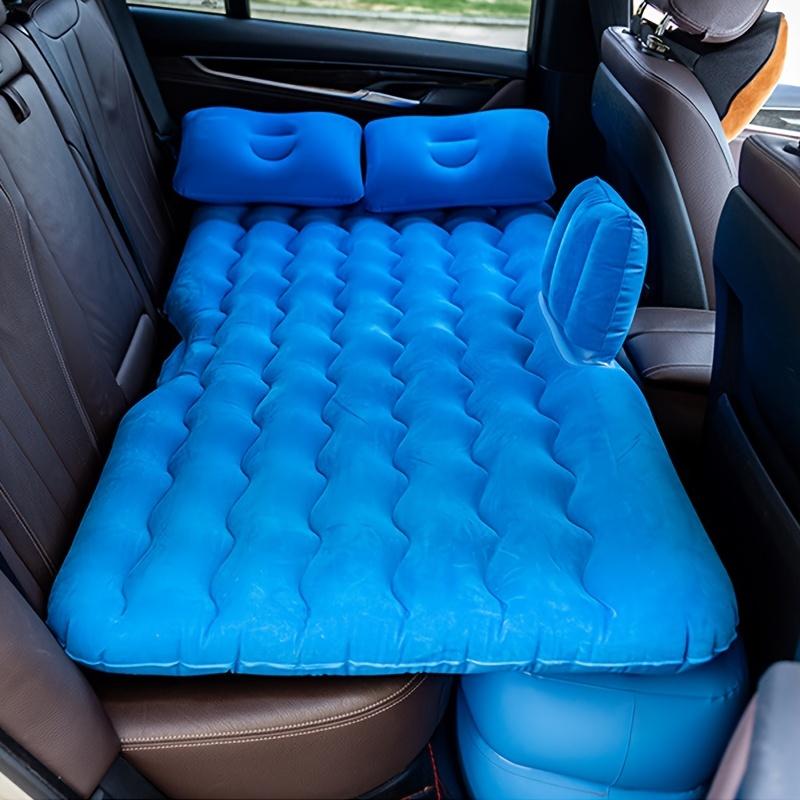 Back Seat Car Air Mattress:Inflatable SUV Car Camping Bed for Truck Van,Thickened Double-Sided Flocking Travel Car Sleeping Pad with Air Pump 2Pillows