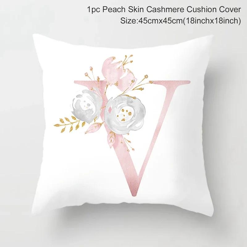 45X45Cm Pink Letter Cushion Pillowcase Decorative Sofa 40X40Cm Pillow Cases Autumn Decoration