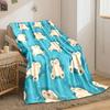 Repeating Pattern of a Relaxed Cartoon Character with a Turquoise Background. for All Seasons Blanket Lunch Break Throw Gift
