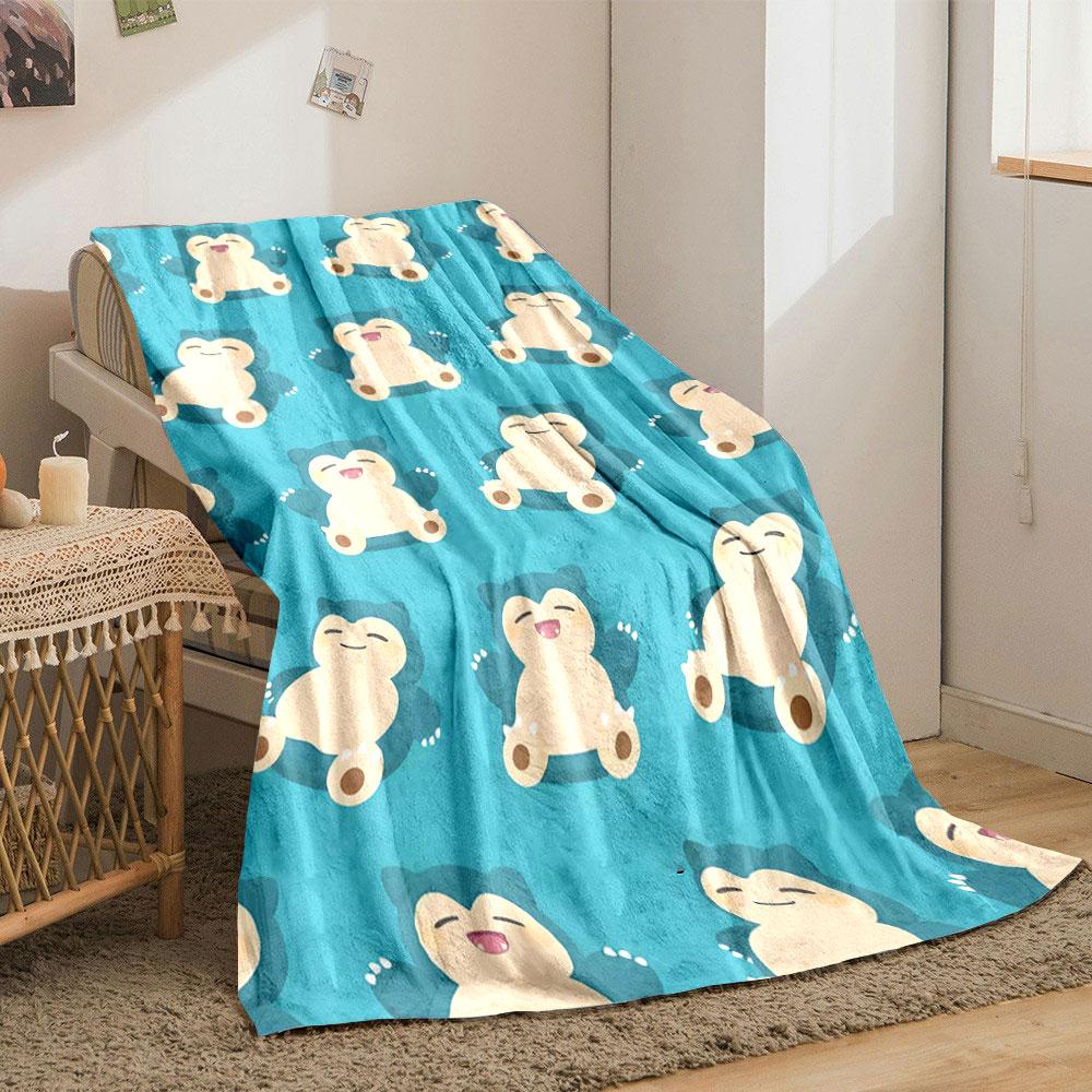 Repeating Pattern of a Relaxed Cartoon Character with a Turquoise Background. for All Seasons Blanket Lunch Break Throw Gift