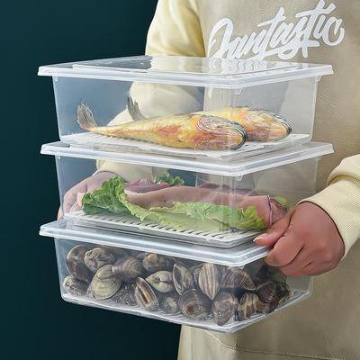 Japanese Food-Grade Refrigerator Storage Box: Odor-Preventing, Refrigeration & Freezing, Kitchen Vegetable Drain Box