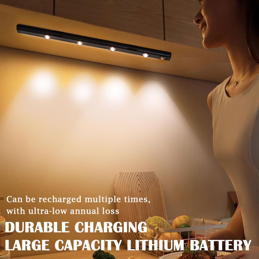 Smart LED Human Body Induction Light Rechargeable Self-adhesive Hill Cat Eye Light Strip Wine Cabinet Cabinet Wardrobe Light Strip
