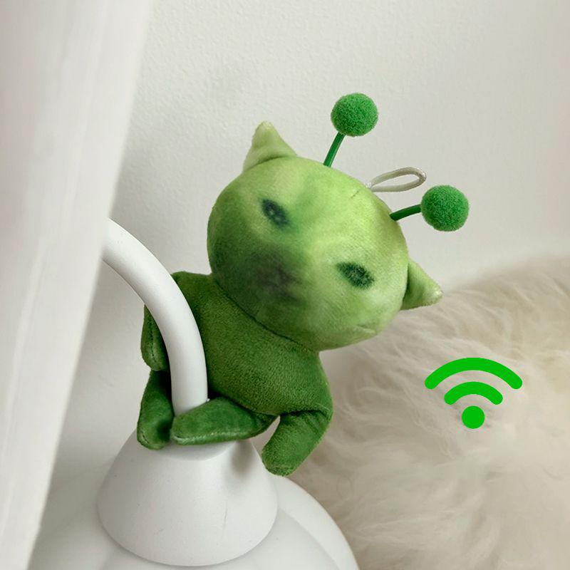 Gatto Alieno Verde Divertente Meme Portachiavi Borsa Zaino Ciondolo Gatti Carini Peluche Bambola Ornamento a Forma Variabile Regali Giocattoli