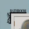 1 PC Black Iron Right Angle"Bathroom with Art Branch Flowers" Metal Wall Art - Modern Home Decor for Bedroom, Living Room, or Bathroom.