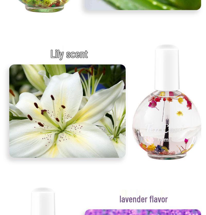 75ml Plant Dried Flower Scented Cuticle Oil - Anti-Hangnail Nail Protector