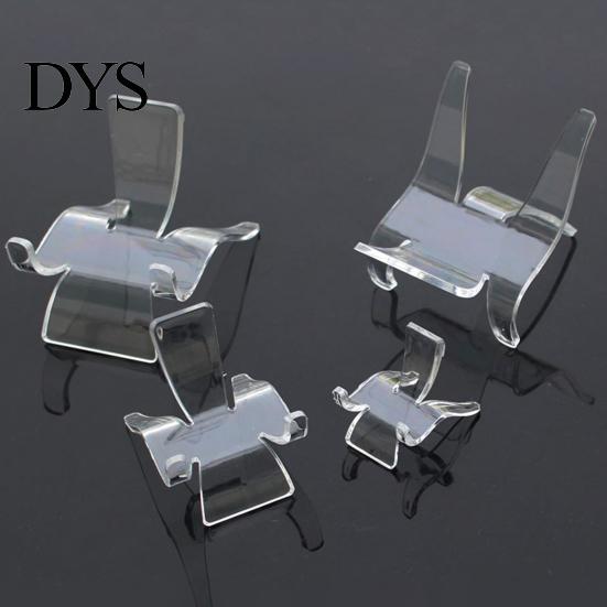 Display Showcases 10Pcs Stands Transparent Clear Chair Shape Stable Space-saving Storage Acrylic Crystal Geodes Rock Mineral Agate Coral Holders Home