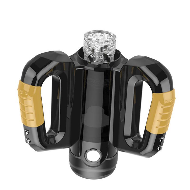 18+ Adult Products Electric Telescopic Masturbation Device Male Stroker Rotating Thrusting Double Side Handle With Phone Holder