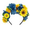 Rose Flower Simulation Flower Headband Skeleton Skull Hair Hoop Halloween Hair Band  Festival