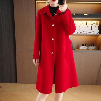 100% Wool Women Coat Autumn Wool Long Coat Handmade Pea Coat Winter Warm Wool Long Jacket Overcoat