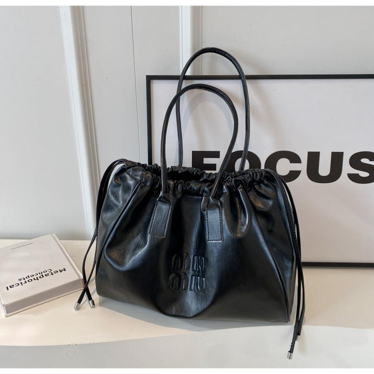 2024 New Retro Large Capacity Tote Bag Female Urban Simple Shoulder Bag