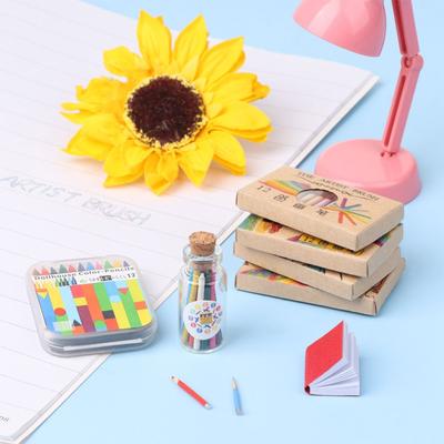 Scene Model Doll Colorful Crayon Dollhouse Decoration Dolls Accessories Miniature Color Pencil