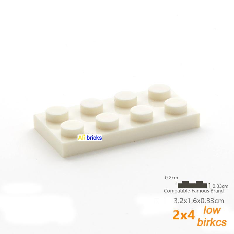 60pcs DIY Building Blocks Thin Figure Bricks 2x4 Dots Educational Creative Size Compatible With 3020 Plastic Toys for Children
