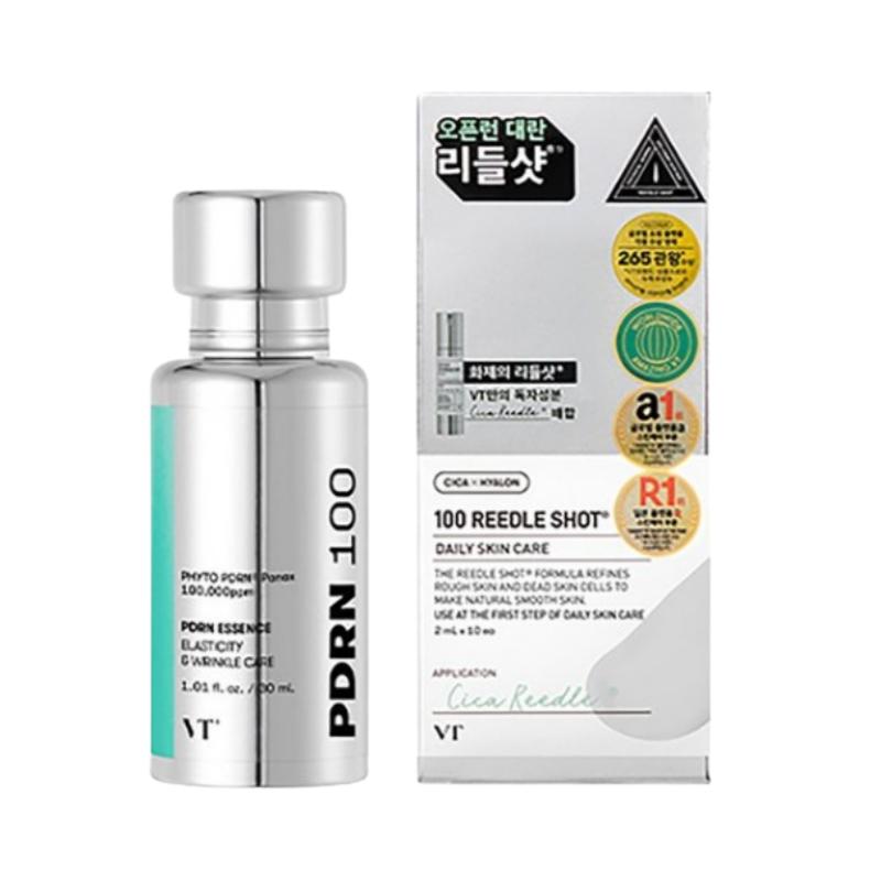 VT COSMETICS PDRN Essence 100 30ml + Reedle Shot Stick Pouch 100 10pcs Set