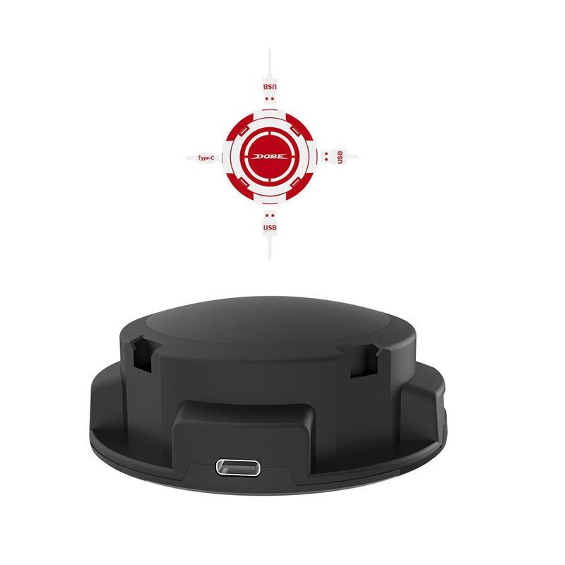 4-in-1 Round Portable Charging Dock with LED Indicator for Switch Joy-Con