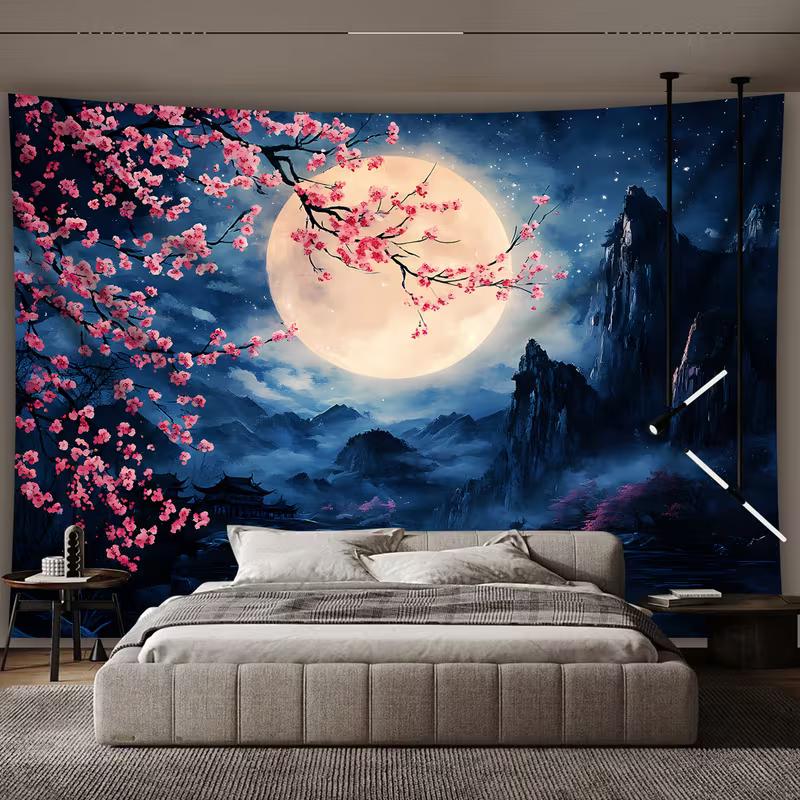 

2D Winter Snowman & Christmas Tree Tapestry Party Background 47.2x31.5inch/120*80cm