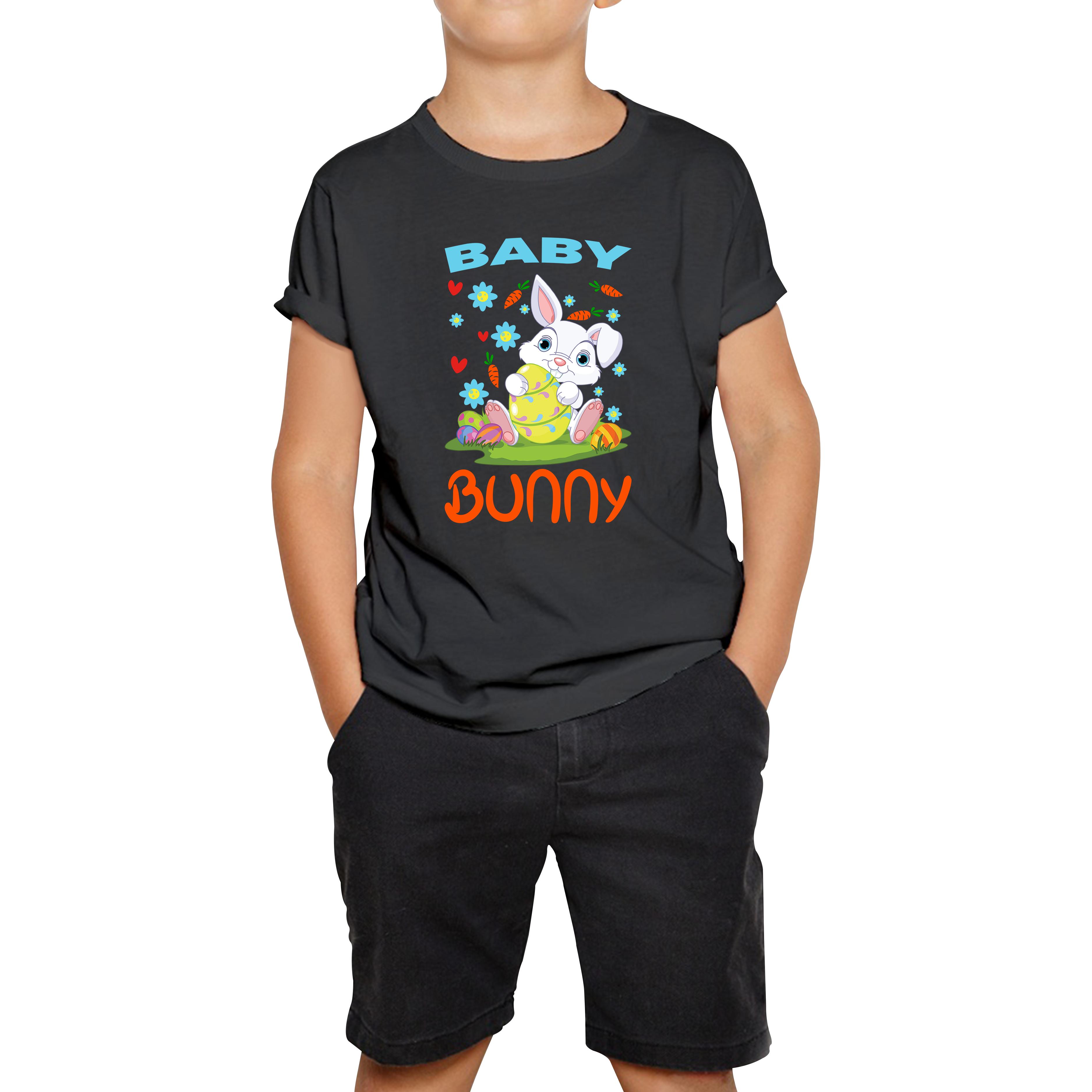 

Baby Bunny Cute Little Bunny With Egg Happy Easter Day Kids Tee 150