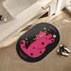 Bathroom Floor Mat Quick Drying and Absorbing Water Household Oval Bathroom Entrance Mat Anti Slip Cartoon Dopamine Foot Mat