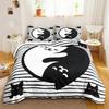 3D Print Cat Digital Different Color Cartoon Cute Cat Comfortable Duvet Quilt Cover Pillowcase Bedding Set Children Bedroom