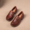 The first layer of cowhide loafers women's 2025 spring new one-pedal leather soft-soled casual commuting small leather shoes women's shoes